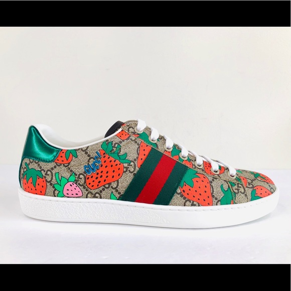 Gucci Shoes - Gucci New Ace GG Strawberry Web Supreme Sneakers